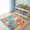 Дитячий синій килим 100x150 акриловий Dog and cat у дитячому інтер'єрі
