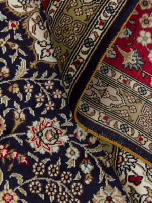 Dark blue and red