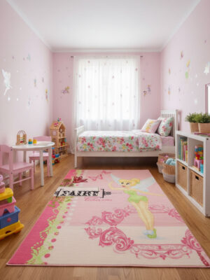 Children's pink carpet 100x150 acrylic Fairy in a bright children's interior