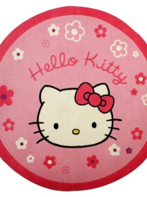 Дитячий рожевий килим 120x120 акрил Hello Kitty круглий