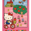 Дитячий рожево-зелений килим 140x200 акриловий Hello Kitty tulips