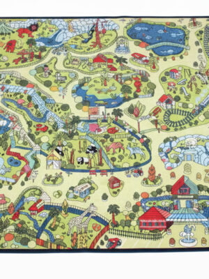 Детский ковер 200x200 из кукурузного волокна safary park с картой парка.