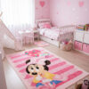 Детский розовый ковёр 100x150 акрил Микки girl в розовом детском интерьере