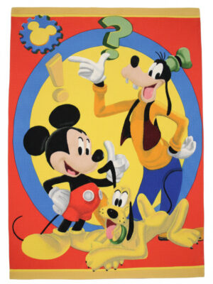 Дитячий жовто-червоний килим 140x200 акриловий Mouse dog