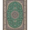 Persian green and beige Nain rug 200×300 cm on a white background