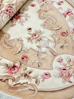 Rug Pink flowers oval handmade additional photo