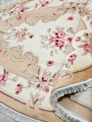 Rug Pink flowers oval handmade additional photo