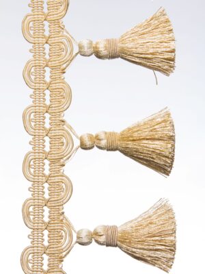 Тесьма кисточки TASSEL FRINGE/Isabel, светлый крем, цена за 1 пог.м