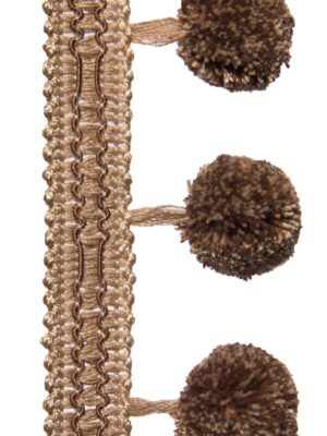 POM-POM FRINGE/Clare ribbons, brown, price per 1 linear meter