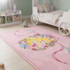 Children's pink carpet 100x150 acrylic Cinderella in children's interior